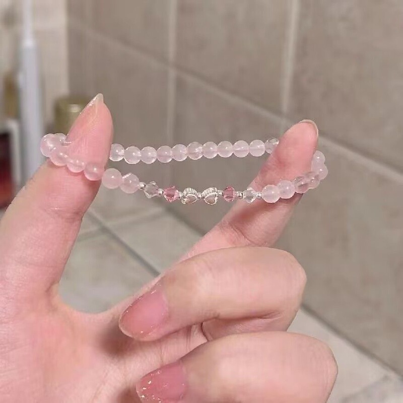 "Peach Soda" Sweet Bow Beaded Bracelet for Women Ins Niche New Accessible Luxury Simple Bestie Bracelet
