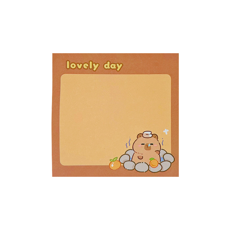 Cuaderno de notas Capibara se puede desgarrar y no adherente con notas de papel de notas de dibujos animados de alto valor para estudiantes.