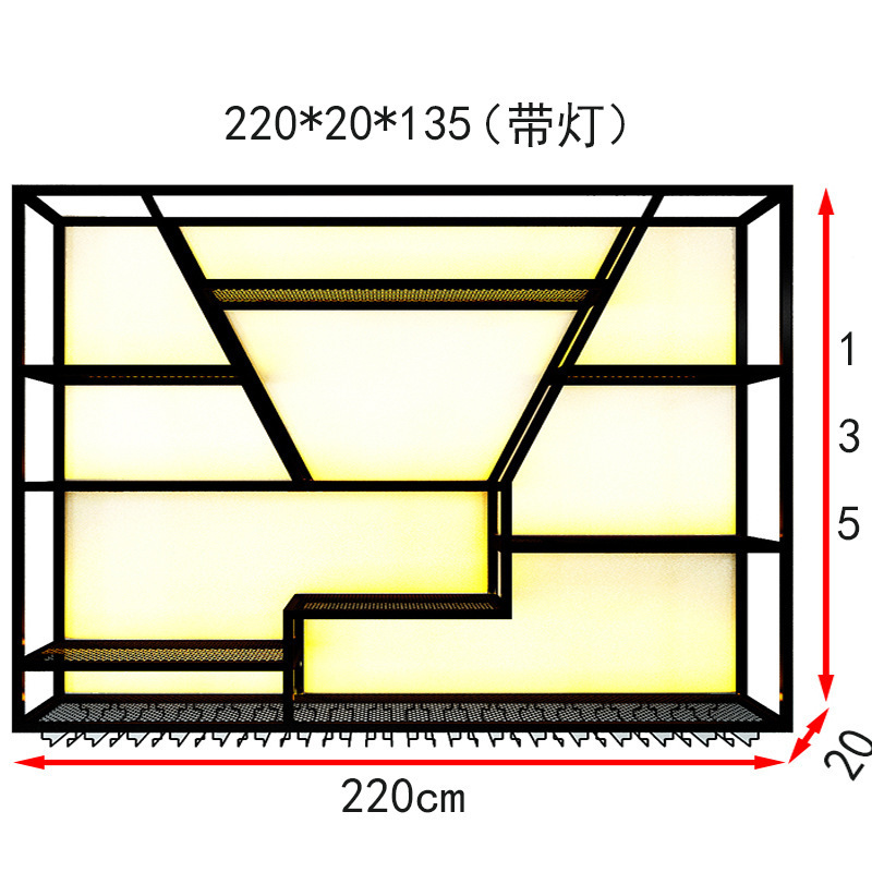 블랙 220*20*135cm (램프 포함)