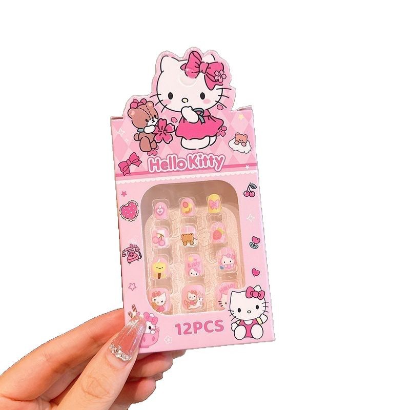 Niños Sanrio pegatinas de uñas para niñas Cullome pegatinas desmontables impermeables para niñas parches de manicuras autoadhesivos