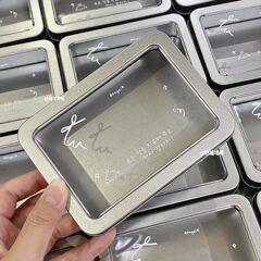 天使の子犬insバレエ風シンプルな窓開け鉄ケース高颜値防水鉄ケース収納ケースシール小カードケース