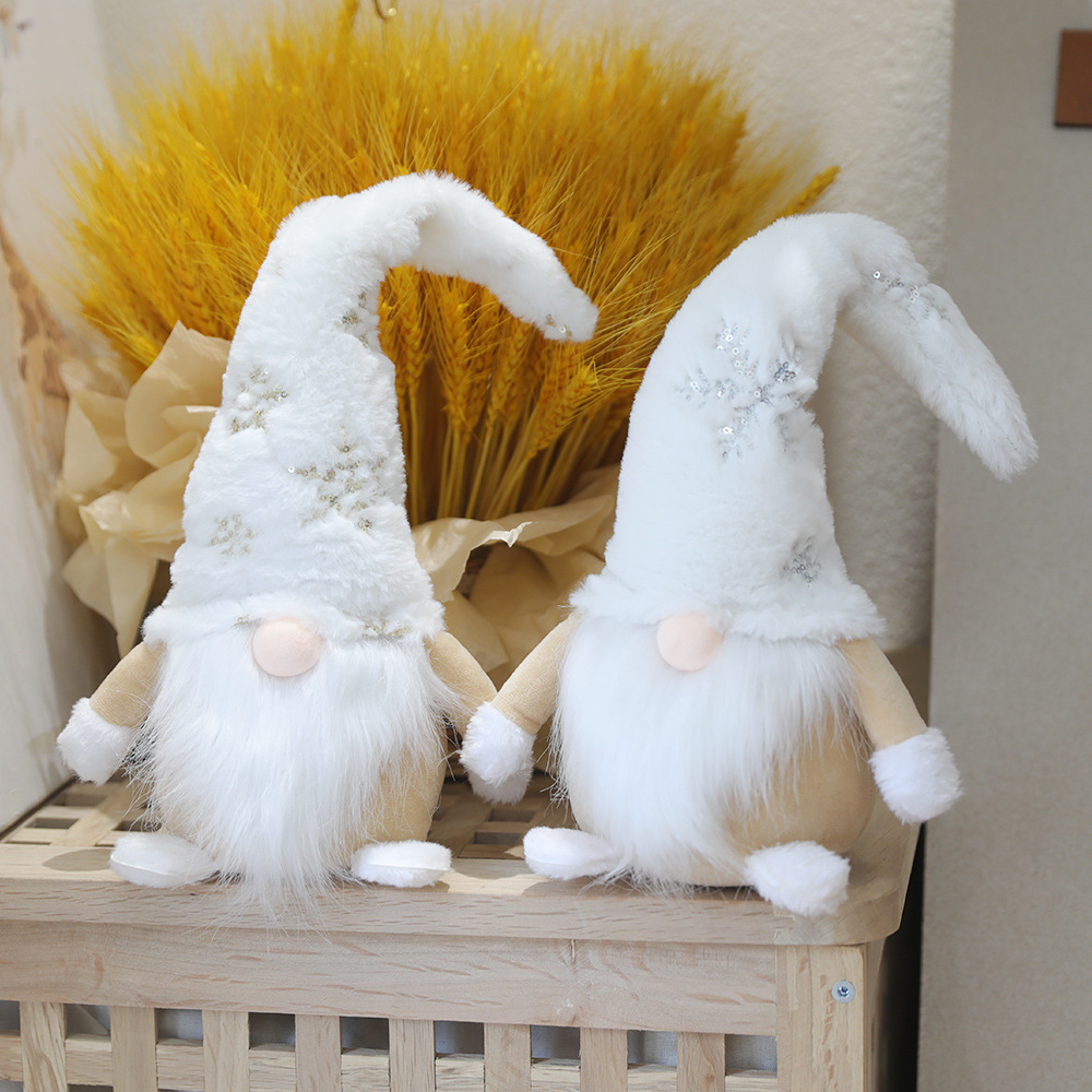 Transfronterizo luminoso Rudolf adornos de Navidad estilo europeo simple muñeca de tela Santa Claus/muñeco de nieve