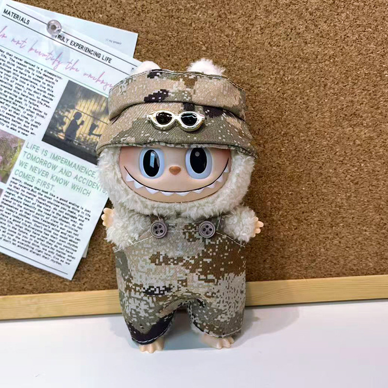 仅衣服铃铛怪兽毛绒娃衣适用于17cm拉布布一二三代Labubu换装批发|undefined