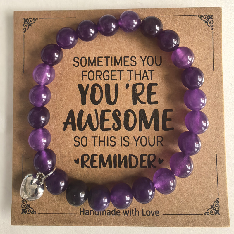 8mm Rosa cebra cuentas de piedra pulsera con tarjeta de regalo de vacaciones hombres y mujeres amistad amor pulsera de cuentas al por mayor venta caliente