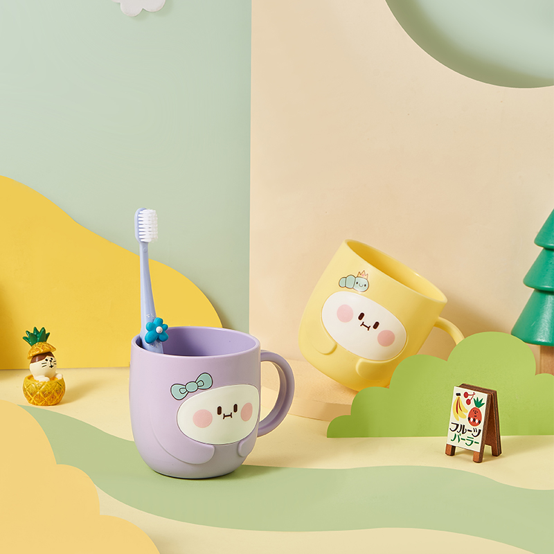 Plastic Children's Wash Toothbrush Holder Baby Household Cute Cartoon Boys Girls Anti-fall Mouthwash Cup_voghion.com
