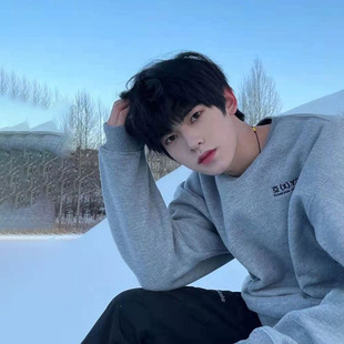 Internet celebrity wig men's short hair Korean style Handsome Men's oblique broken cover natural student Daily fluffy black full head cover