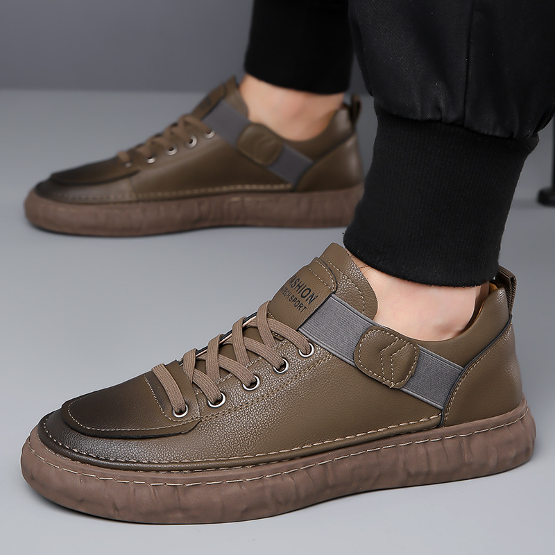 Zapatos de hombre Otoño e Invierno Nuevo estilo cepillado retro de moda slip-on casual de los hombres Deportes de cuero de los hombres zapatos de skate de fondo suave hombres
