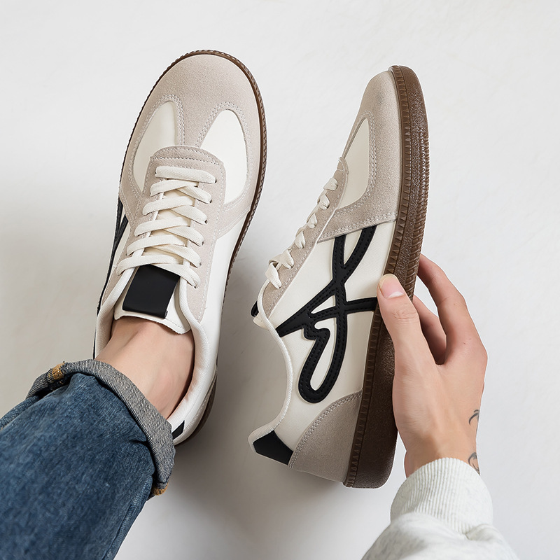 Men's and Women's Retro Flats-Bottomed Agande Training Shoes Autum New Soft-Soled Casual Shoes Sports White Shoes Sneakers F8863