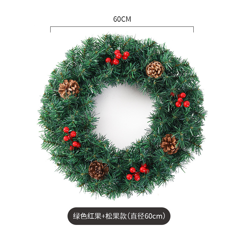 Navidad decoración Garland puerta colgando adorno corona ratán ornamento Navidad escena diseño Navidad guirnalda al por mayor