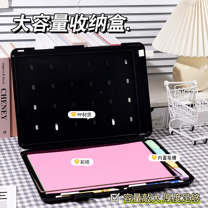 Estilo ins Morandi color dormitorio almacenamiento archivo caja A4 transparente CAJA DE INFORMACIÓN PP plástico cosméticos papelería caja