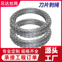 刀片刺绳304不锈钢防护网刺网多股铁丝围墙防爬刺防盗网铁丝网厂