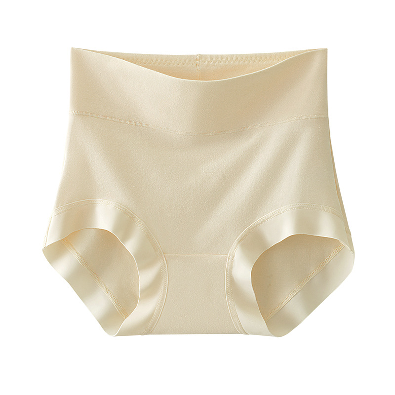 新疆長繊維綿100% ハイウエストショーツ 女性用 腹部を引き締める シームレス 通気性 抗菌 大きいサイズ 太め女性用 純綿三角パンツ