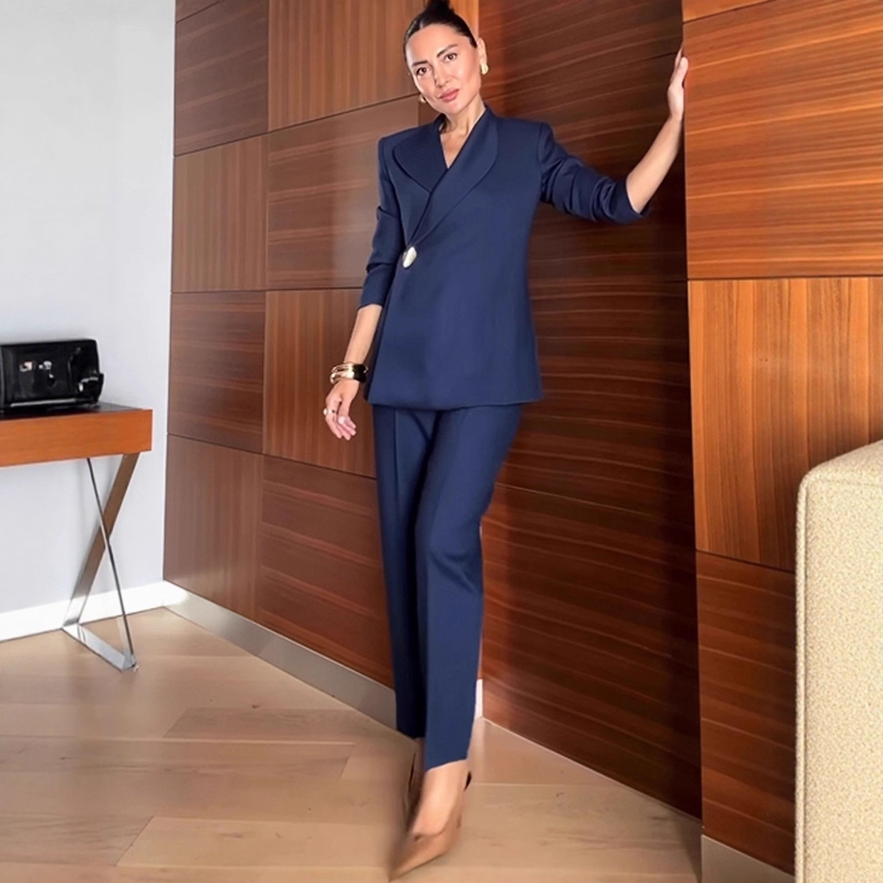 2025 Autumn Amazon European and American Foreign Trade New Women's Commuting Professional Suit Temperament Two-Piece Suit