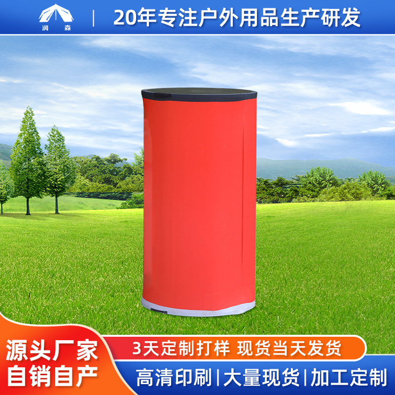 升降广告促销台折叠活动发光灯箱椭圆形拍拍桌转印布艺展示台厂家