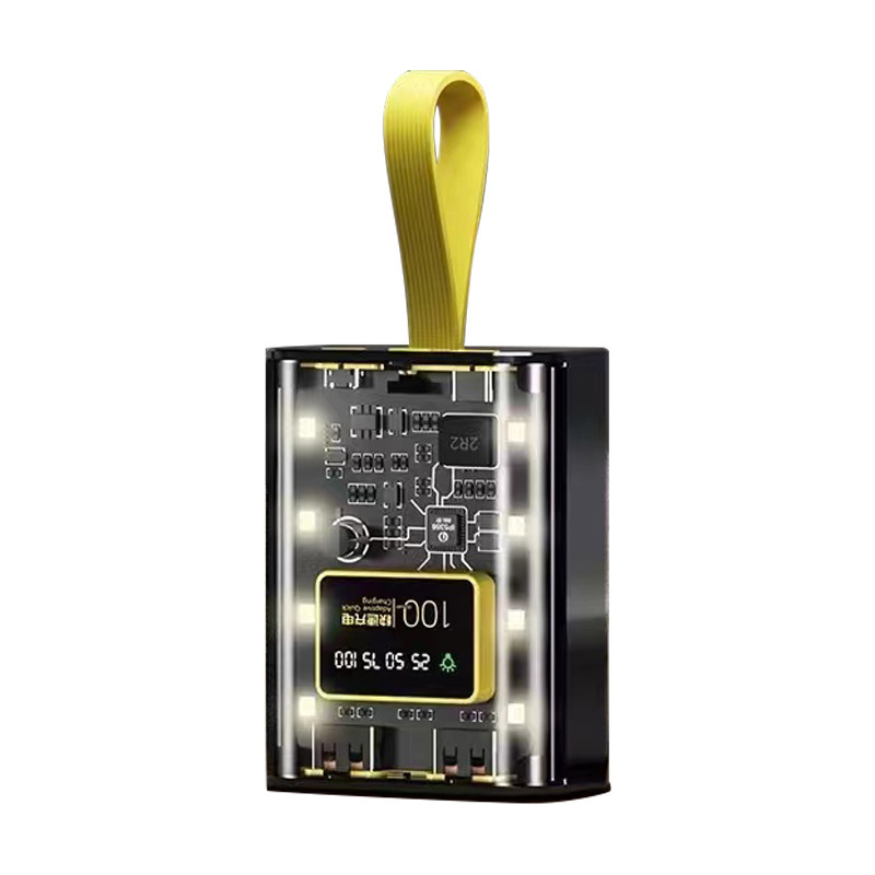 Shell transparente punk ventilador mecha con tres líneas de carga de gran capacidad 2w miliamperios fuente de alimentación portátil al aire libre