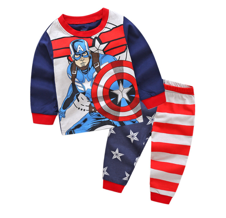 Traje de desgaste para el hogar para niños europeo y americano Otoño e Invierno ropa para niños nueva ropa interior para niños y niñas pijamas de dibujos animados para bebés al por mayor