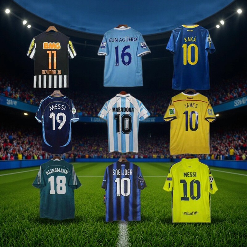 Retro Jersey Brazil Ac Milan Portugal No. 7 C Ronaldo Inter Milan Santos Short-Sleeved Number Jersey Football Uniform Retro Jersey Brazil Ac Milan Portugal No. 7 C Ronaldo Inter Milan Santos Short-Sleeved Number Jersey Football Uniform