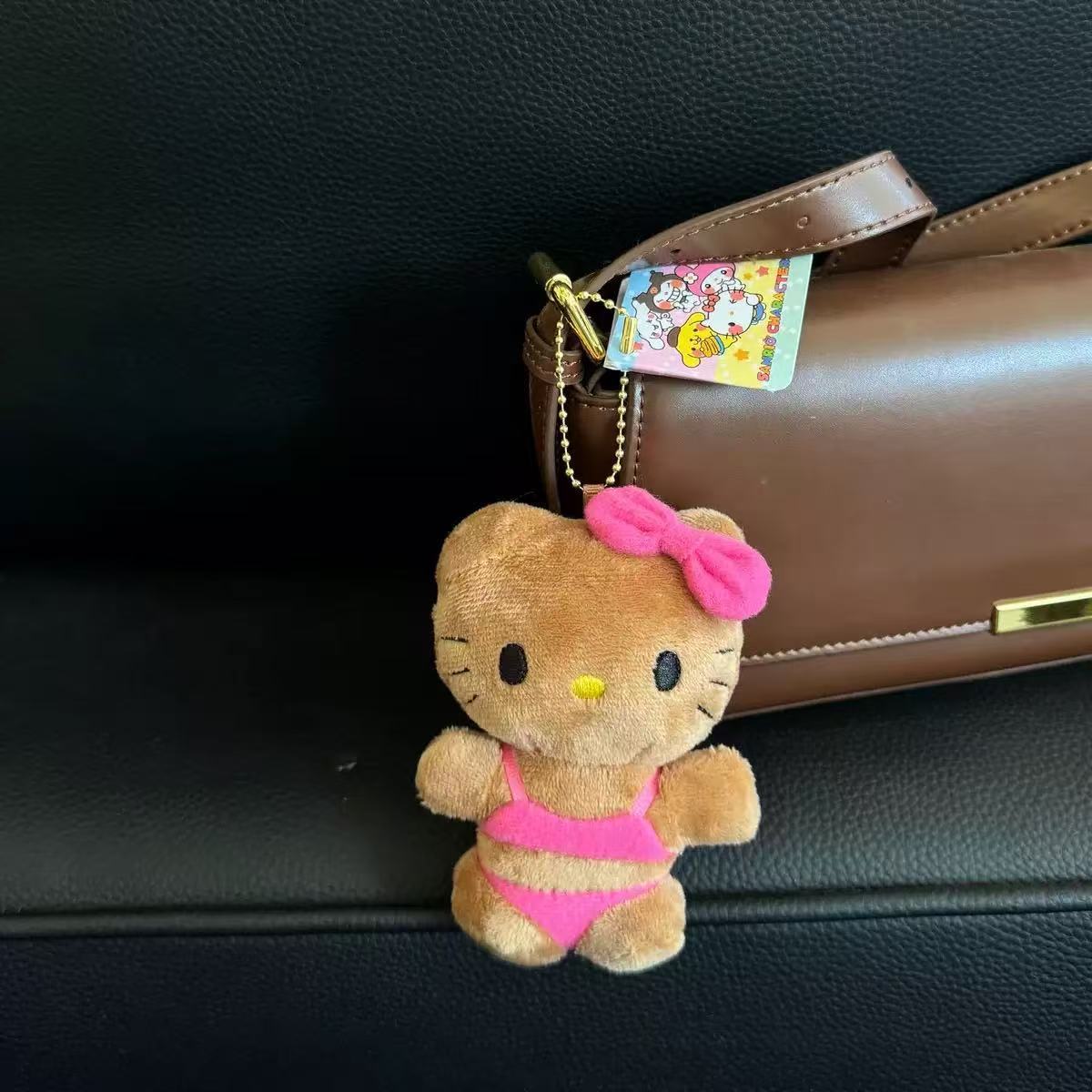 핑크 비키니 블랙 가죽 펜던트