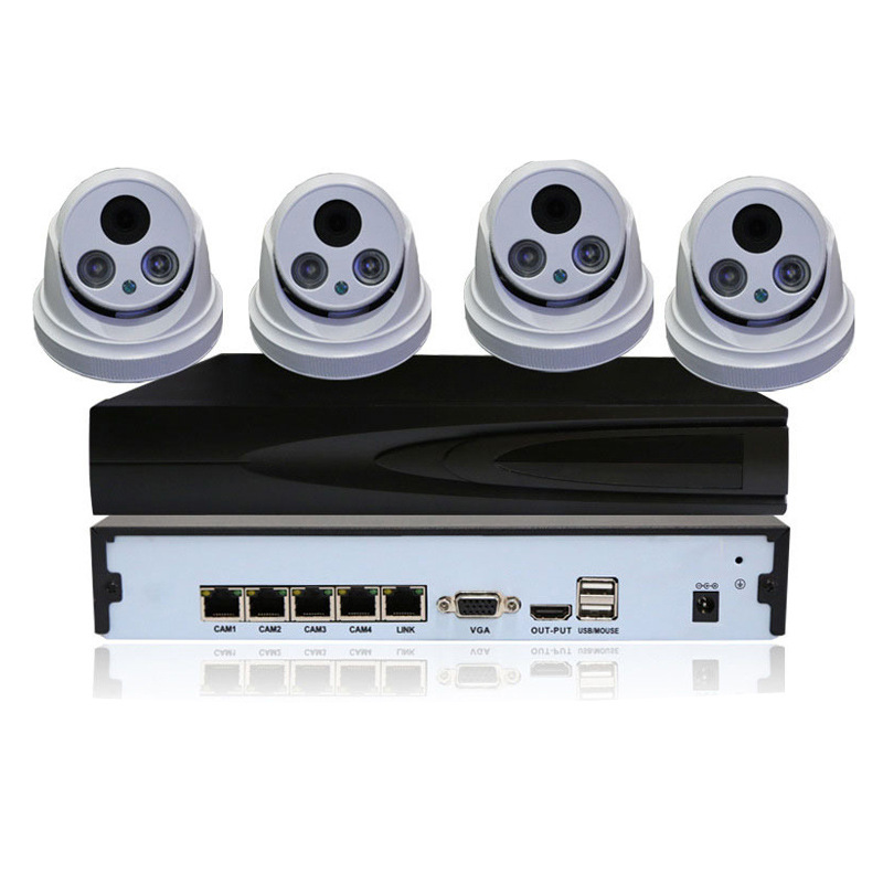 200w millones de redes digitales HD de 4 vías POE hogar / comercial conjunto completo de equipos de sistema de monitoreo remoto