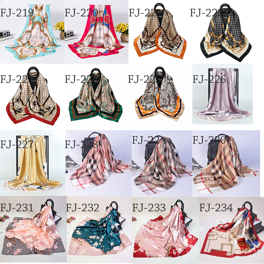 Women's Fashion Printing Satin Silk Scarves display picture 1