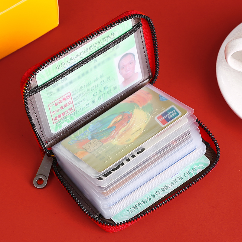 Bonito tarjetero para mujer, almacenamiento para monedas de la suerte y documentos de identidad, tarjetero con cremallera anti-degaussing, tarjetero todo en uno para buena suerte y riqueza.