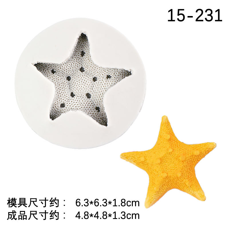 Una variedad de estrellas de mar tridimensional molde de silicona para hornear pastel de postre decoración Fondant chocolate ritmo seco molde