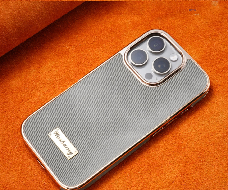 Ốp lưng iPhone 16 Pro Max bao da mạ điện chống rơi, hút từ tính — 【Nhãn kim loại màu đen★Da cừu mạ điện], 【Kim loại màu nâu vàng★Da cừu mạ điện], 【Nhãn kim loại màu nâu đỏ★Da cừu mạ điện], 【Dấu kim loại màu xám voi★Da cừu mạ điện] chi tiết 9
