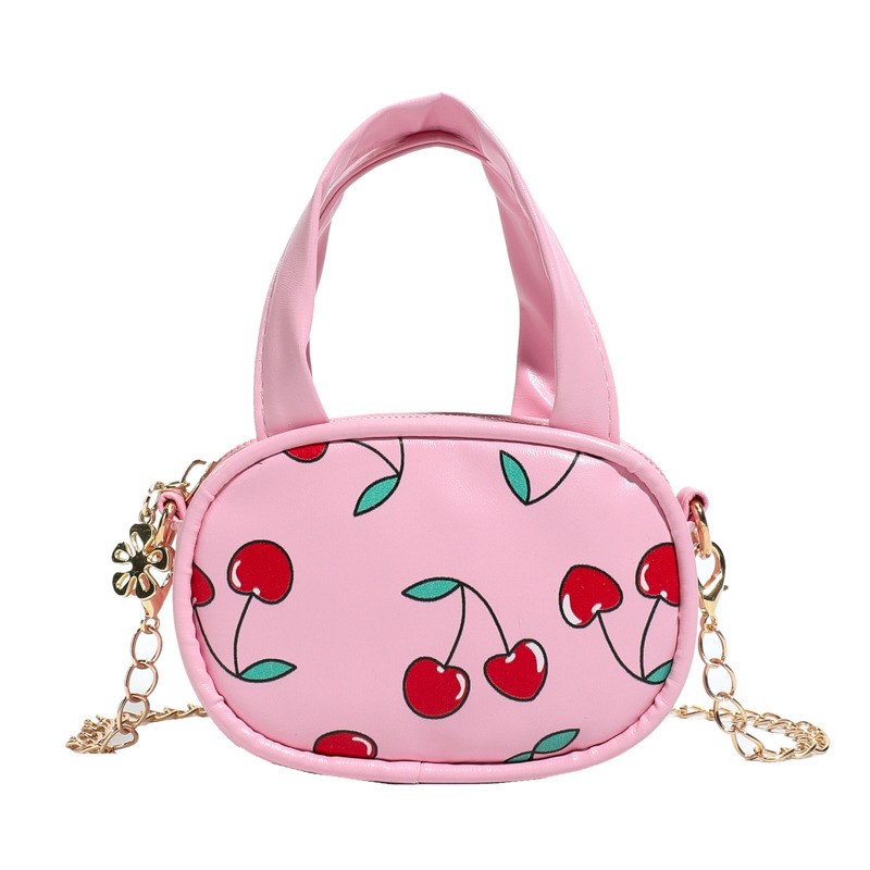 2026 primavera nuevo bolso para niños fresco lindo pequeño bolso de cereza bebé mini bolso de cadena para niños y niñas