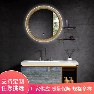 現代整體浴室櫃 美式洗臉盆浴室櫃組合 無縫拼接岩板盆廠家供應