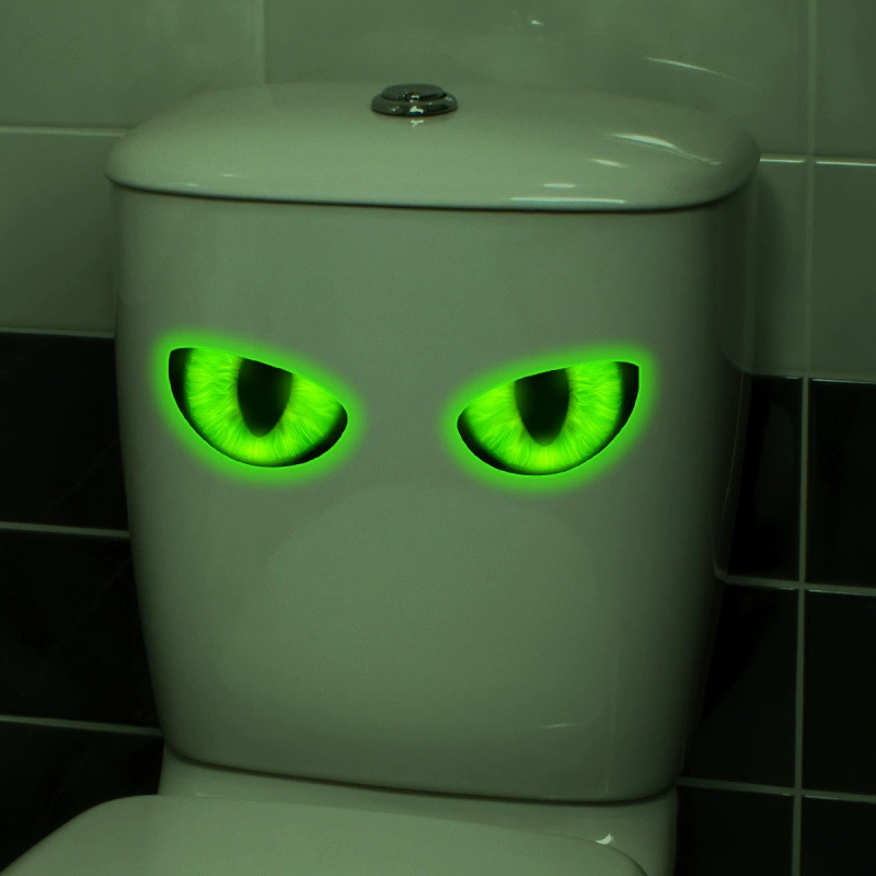 Creative blue green waterproof toilet on wall
