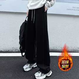 女童裤子加绒秋冬款2026新款大童女初中生运动裤休闲宽松儿童卫裤