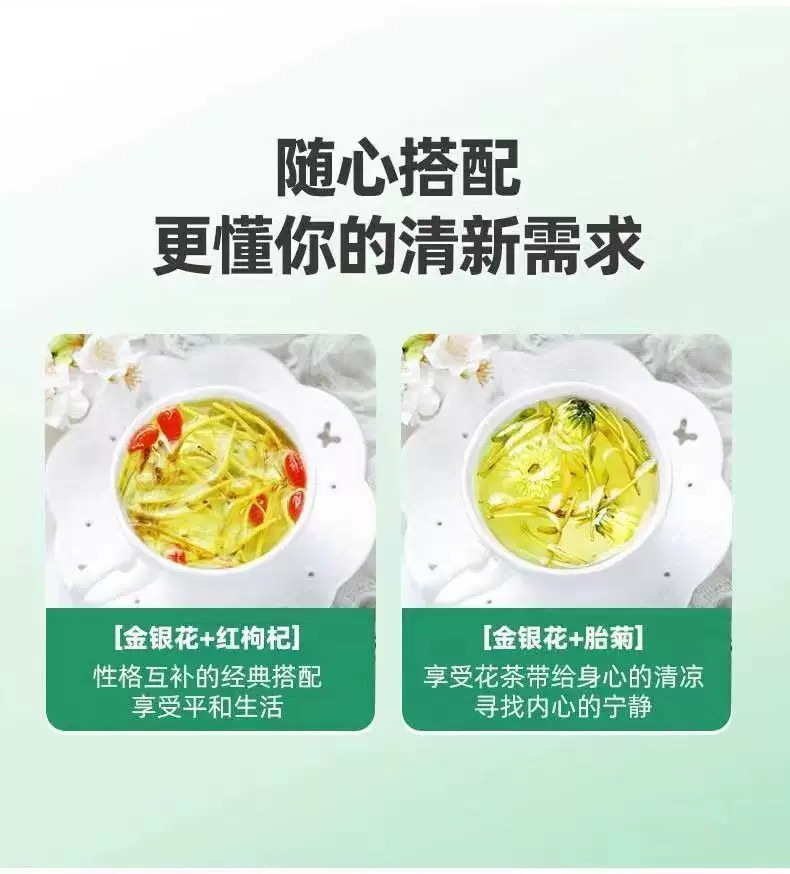 Honeysuckle Flower Tea Jin Yin Hua Loose Dried Buds 250g with Jasmine Blossom Combo for Daily Herbal Infusions in use