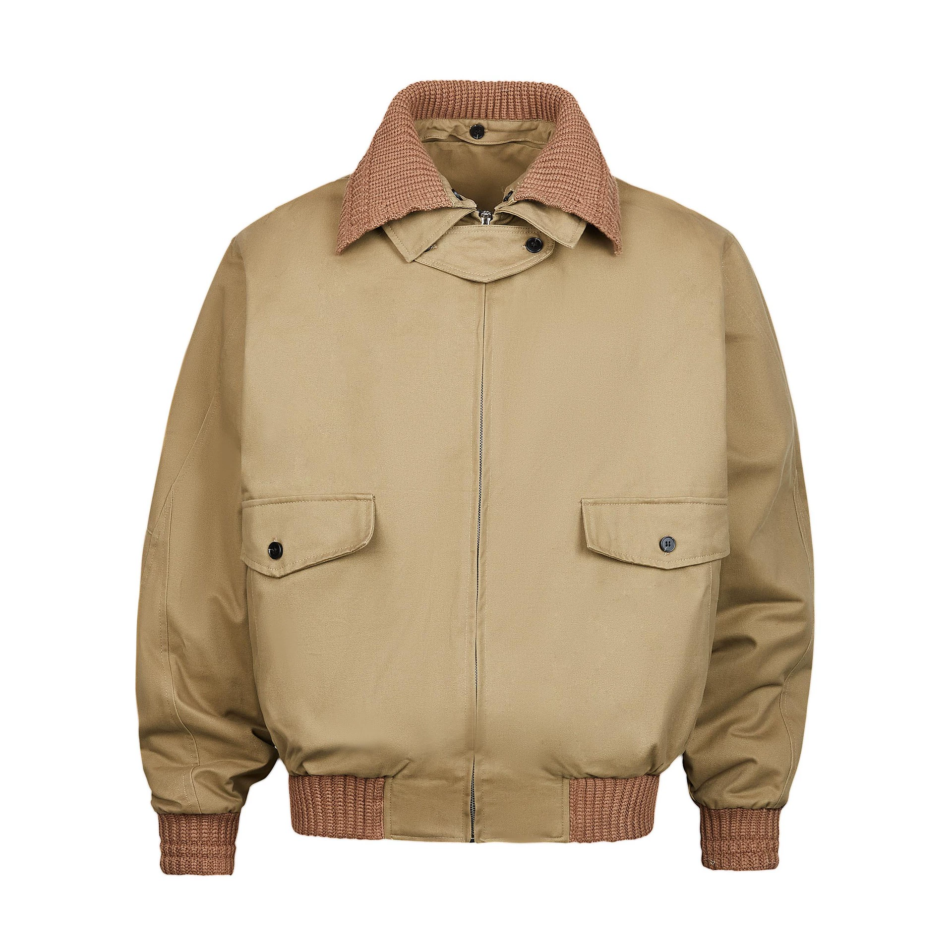 MADEEXTREME Американский ретро сшитый трикотажный воротник короткий широкий осенний и зимний утолщенный теплый куртка хлопчатобумажная одежда для мужчин и женщин