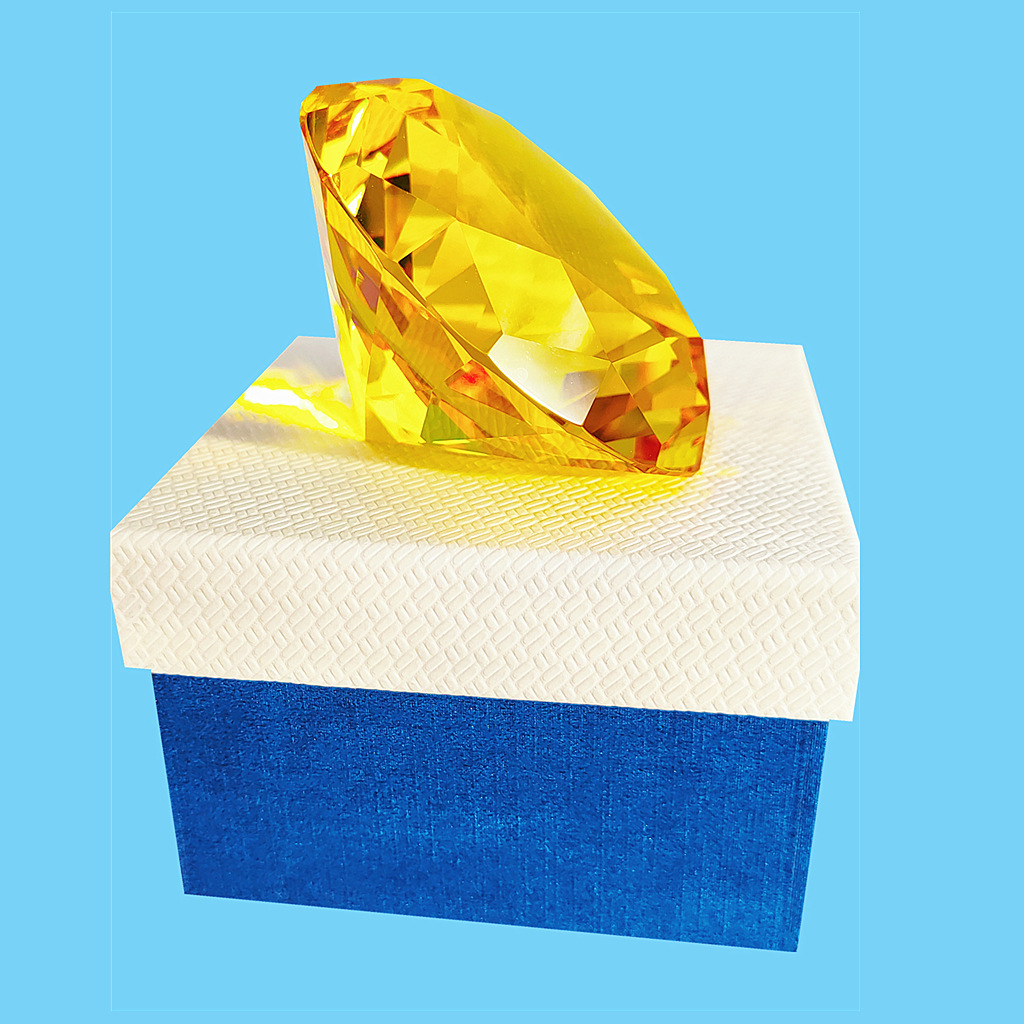 8cm yellow diamond with gift box