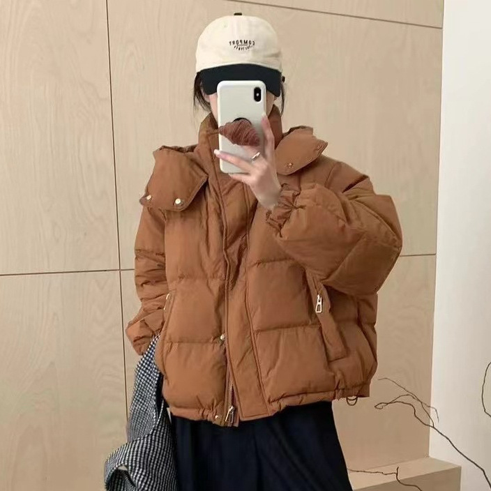 2024 Winter New European Goods Hooded Short Down Jacket Women's Fashion Loose Thickened White Duck Down Warm Jacket Trendy 2024 Winter New European Goods Hooded Short Down Jacket Women's Fashion Loose Thickened White Duck Down Warm Jacket Trendy