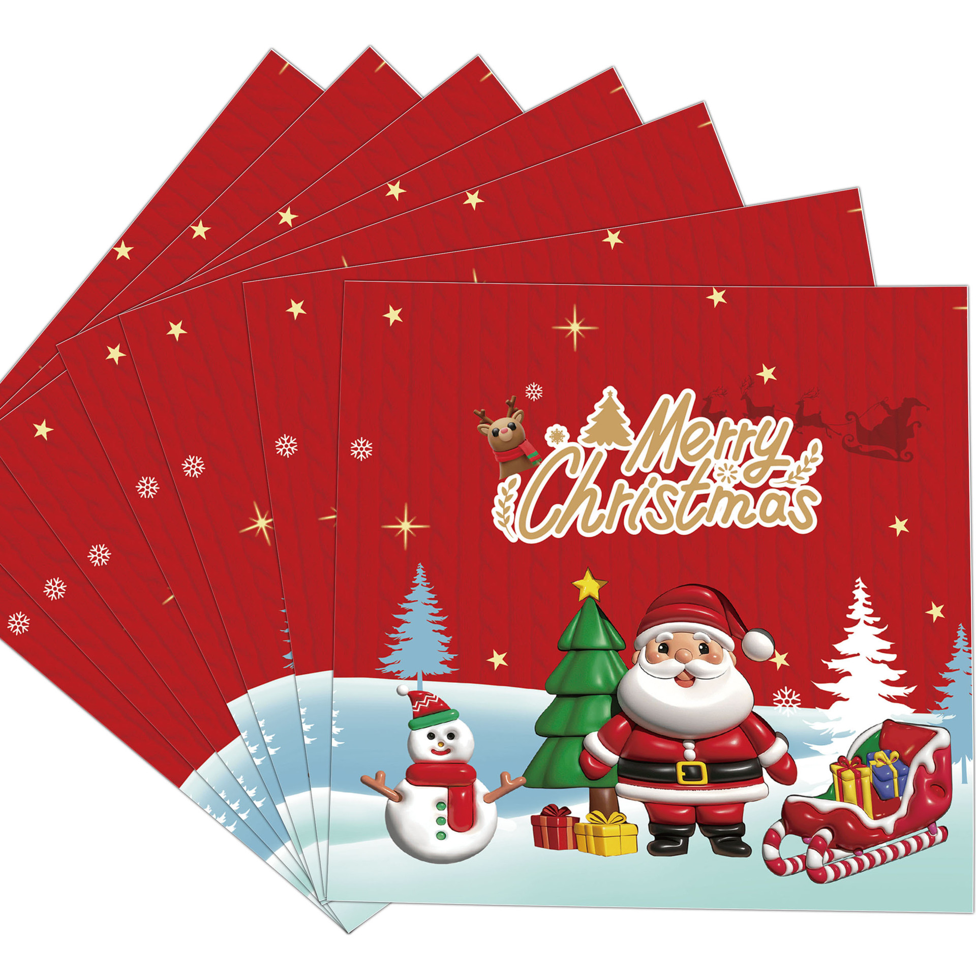 Navidad transfronteriza Santa Claus alce muñeco de nieve familia cena de Navidad fiesta suministros de fiesta plato de papel vajilla