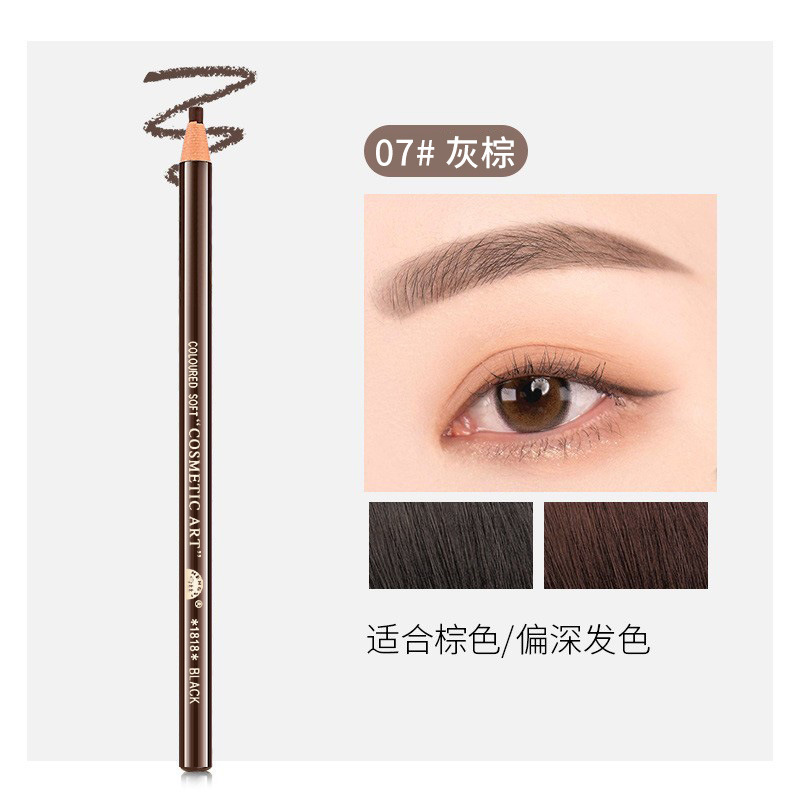 Hengsi 1818 lápiz de cejas de dibujo impermeable y no manchado núcleo duro de madera al por mayor polvo de cejas maquillador maquillaje