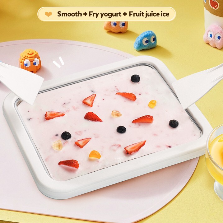 [in stock and fast delivery generation] new plug-free fried yogurt machine small fried ice machine fried yogurt plate ice cream machine