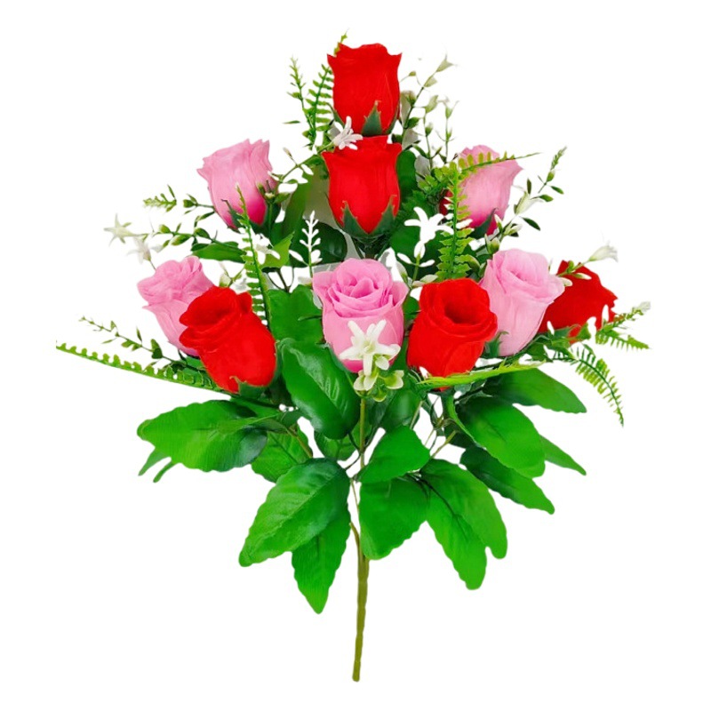 Rosa Artificial de Diamante de 10 Tallos, Dos Colores, para Decoración de Salón, Estilo Ins