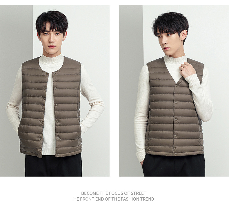 2023 new down jacket vest, round neck or V-neck, down jacket, vest, outer vest, 90 down_voghion.com