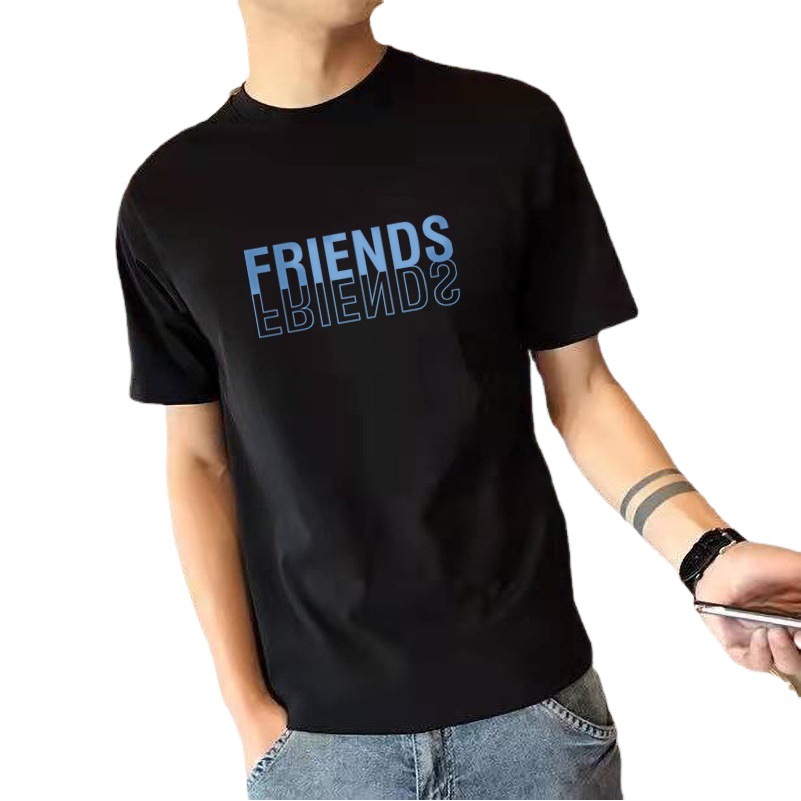 El Comercio exterior transfronterizo nueva camiseta casual de los hombres cuello redondo de manga corta Camiseta de los hombres Slim impreso deportes camisa de fondo