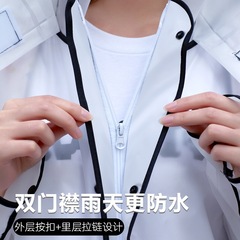 Raincoat electric bike battery car long full-body anti-heavy rain unisex dual brim backpack position riding bicycle rain poncho