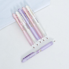 奥德美按动中性笔ins风小众学生专用卡通黑色ST头书写水性笔批发