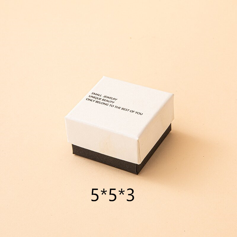 Fábrica en stock blanco negro caja de joyería luz lujo anillo pendientes caja de embalaje de la joyería
