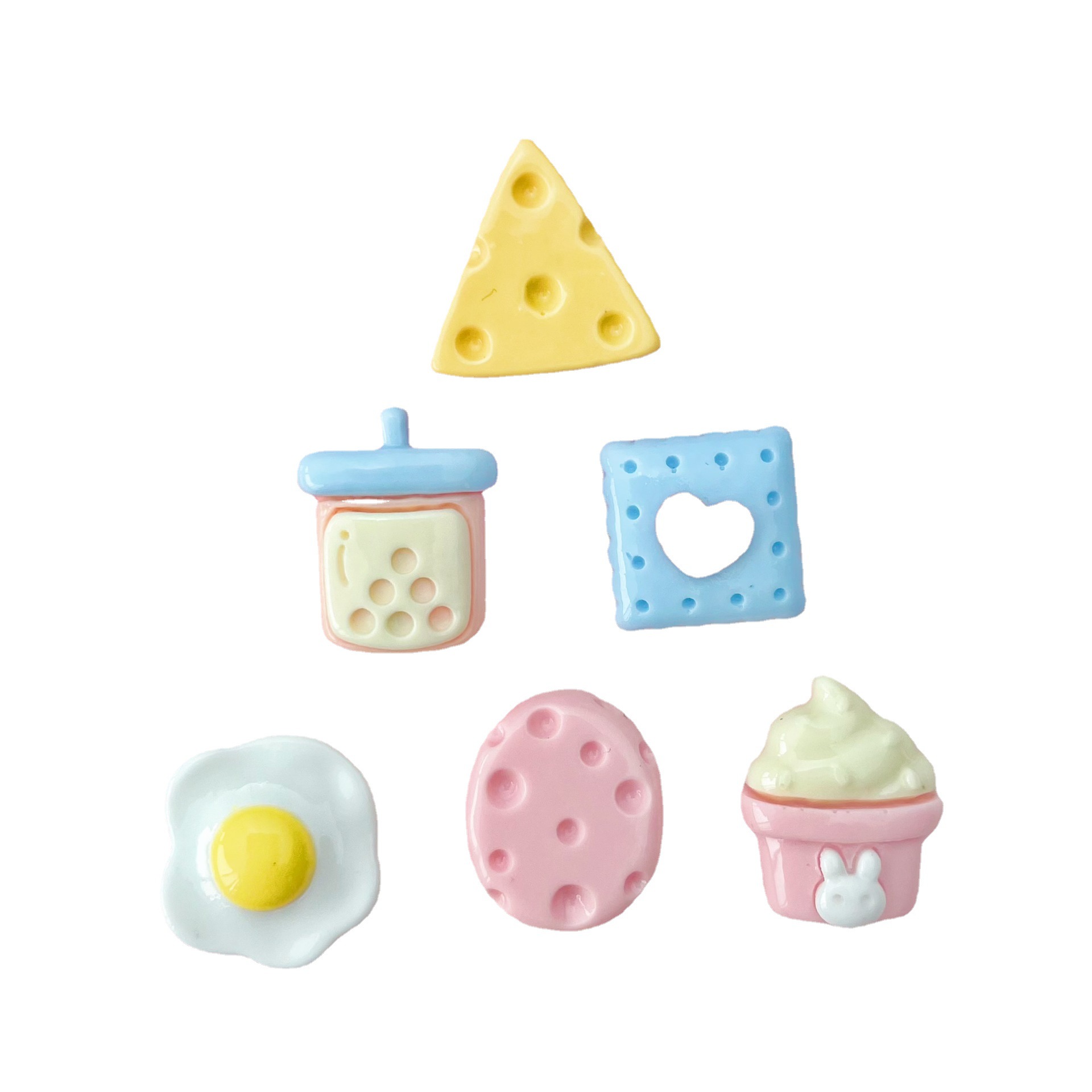 Brillante mini queso tamaño pequeño huevo leche té taza resina accesorios helado comida y juego crema pegamento borde Accesorios