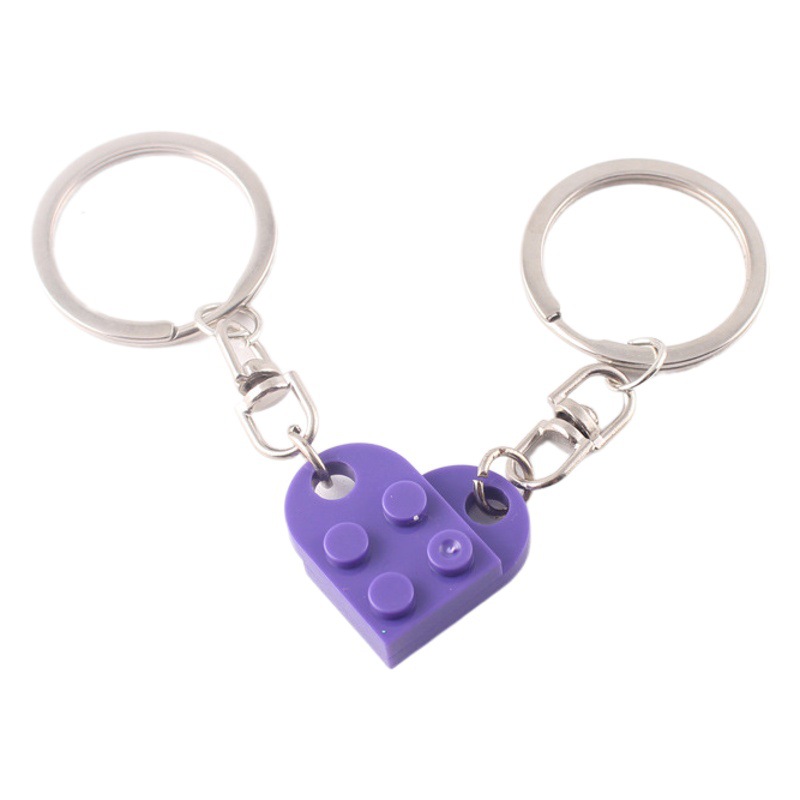 Europa y América Nueva spliced dividir bloques de construcción pareja amor llavero Comercio electrónico transfronterizo Lego rompecabezas llavero