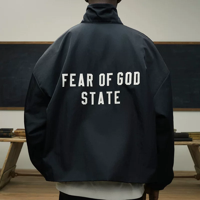 24FW new FOG Essentials letters, cloth, embroidered lapel single -breasted lapel jacket tide