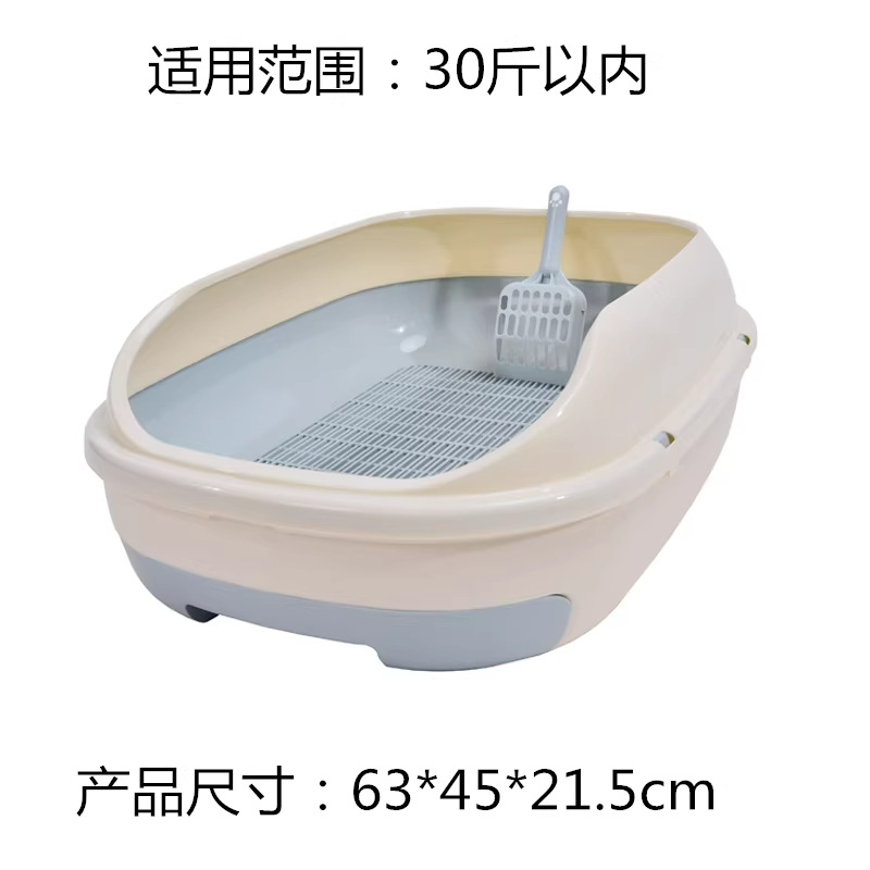Fabricantes de artículos para mascotas grandes abiertos anti-splash inodoro para gatos grandes maceta de arena para gatos semicerrada maceta de arena para gatos
