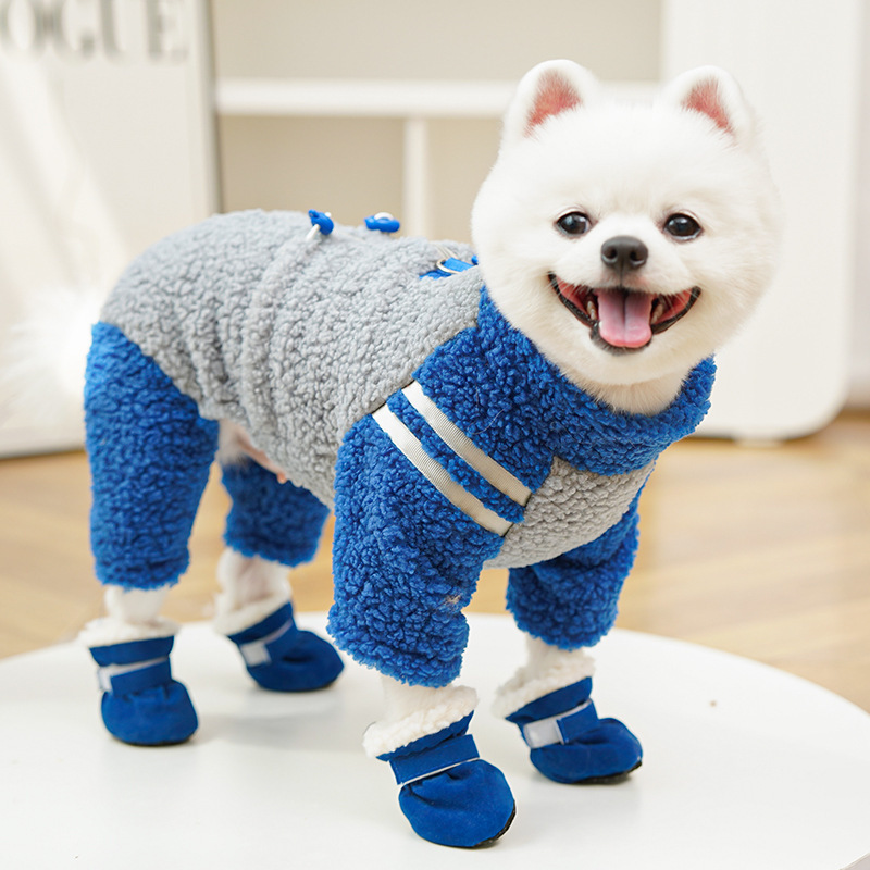 潮牌猫衣服猫咪秋冬加厚四脚绒衣双面绒拉链宠物狗狗无毛猫用品发|undefined