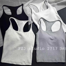 FZJ运动工字吊带背心女内搭美背运动内衣一体文胸性感上衣外穿夏